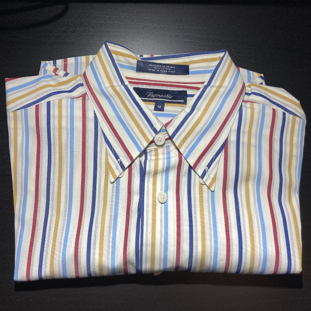 Faconnable Men’s Long Sleeve Striped Shirt M